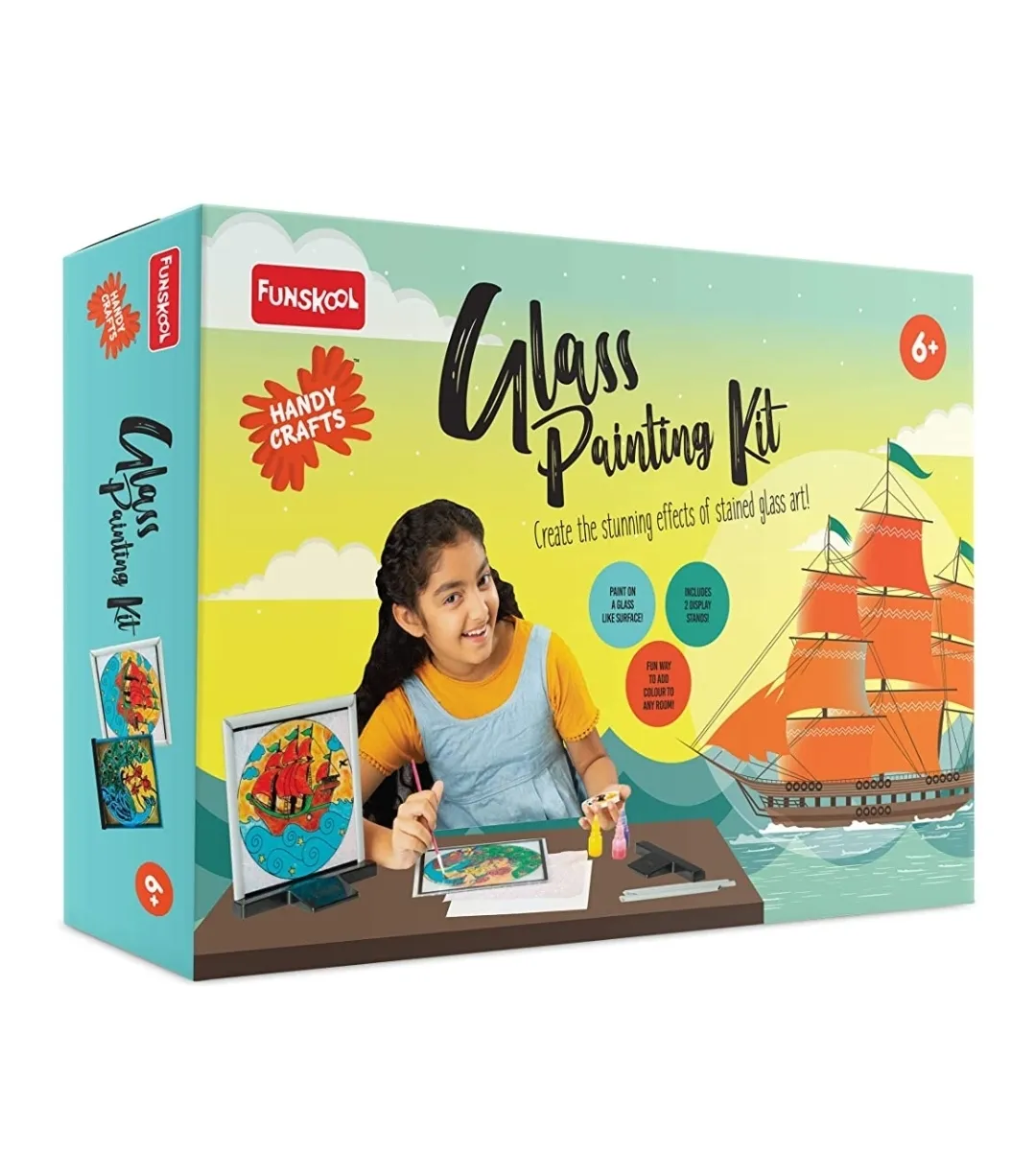 Funskool Handy Craft Glass Painting Kit Creative Painting kit Multi Colour