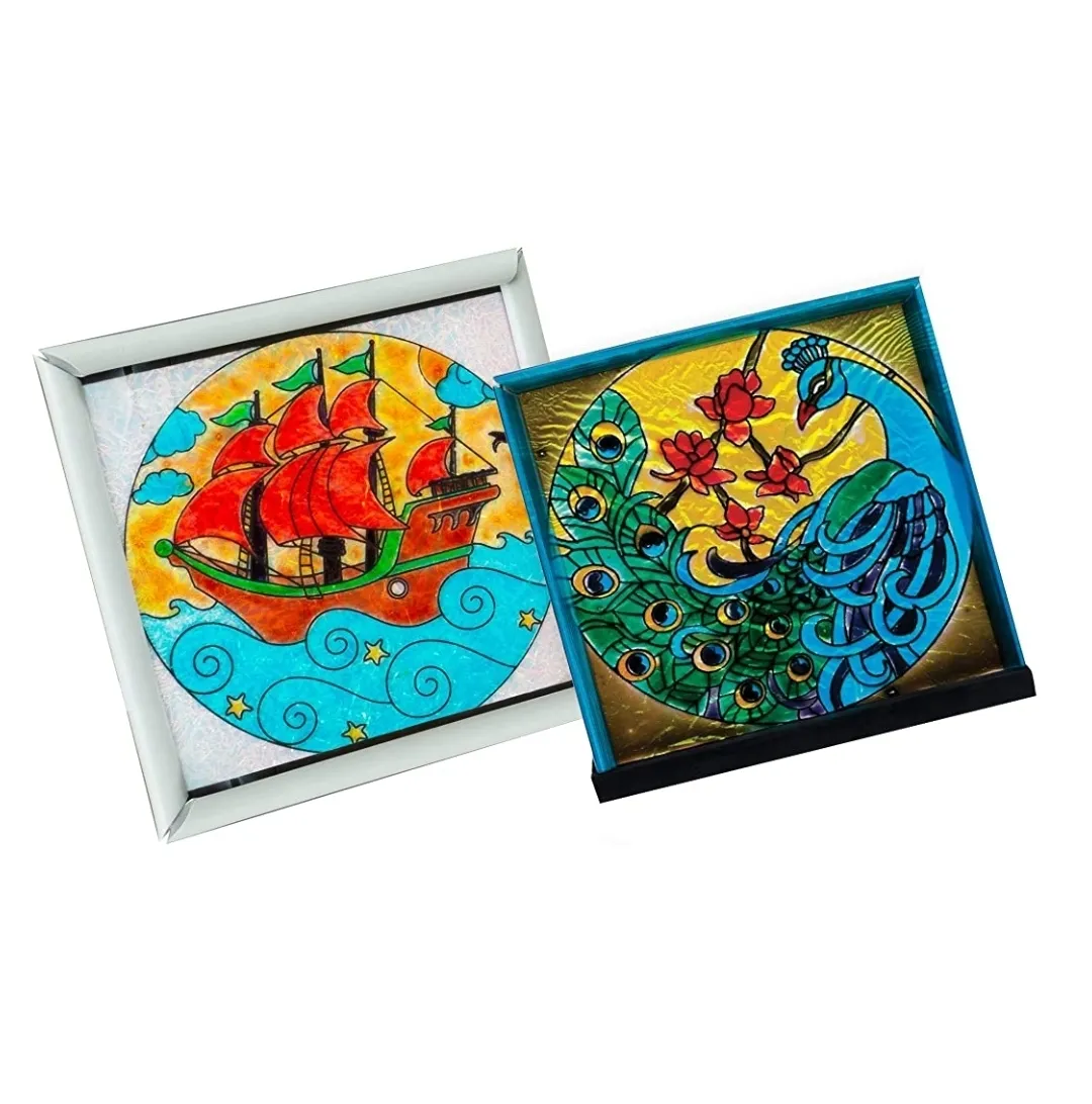 Funskool Handy Craft Glass Painting Kit Creative Painting kit Multi Colour