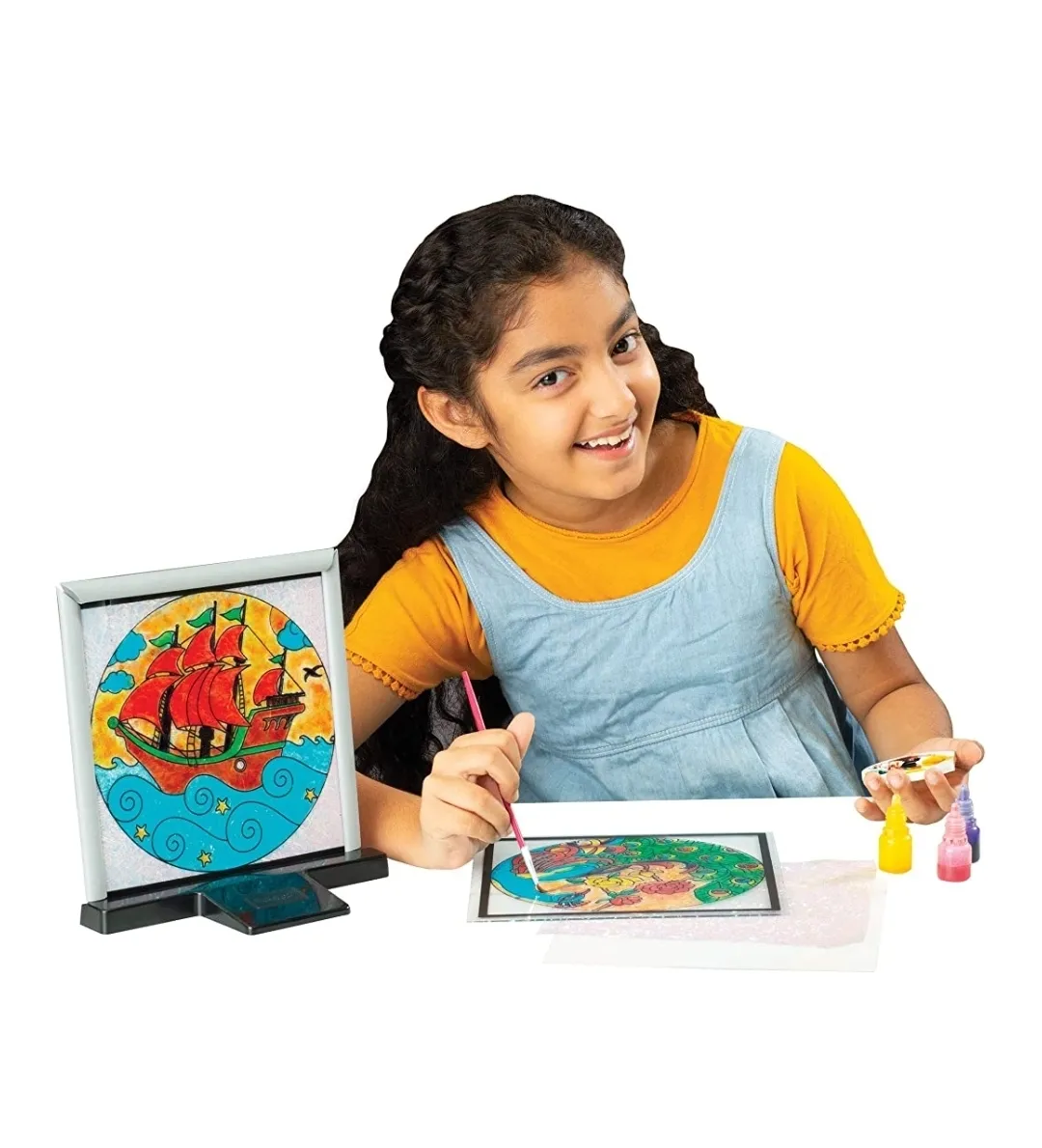 Funskool Handy Craft Glass Painting Kit Creative Painting kit Multi Colour
