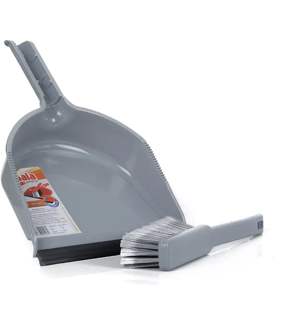 Gala Dustgo Microfiber Brush Set with Dustpan (Assorted Colour), Pack of 1