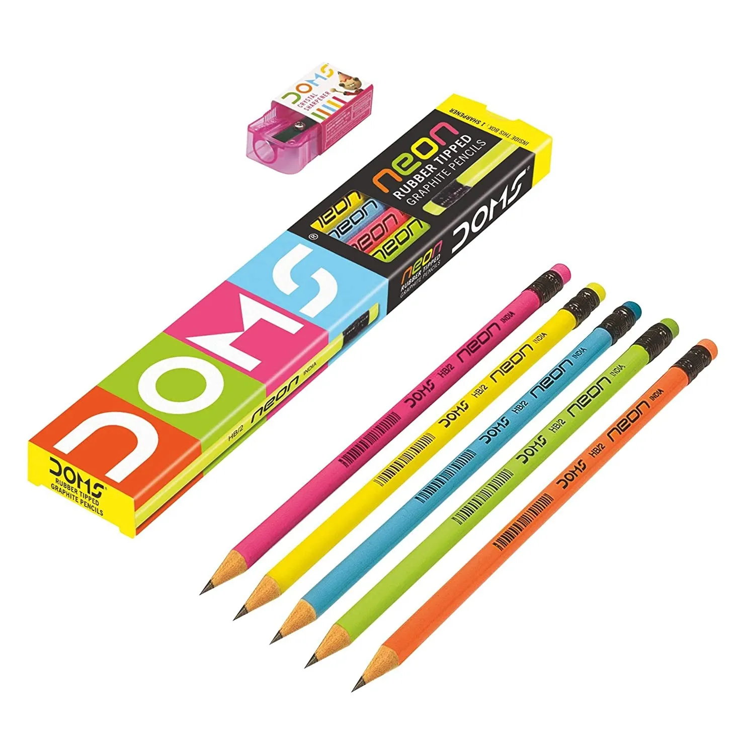 Doms Neon Pencils Neon Colour 10 Pack of 10 Pencils(100 Pencils)