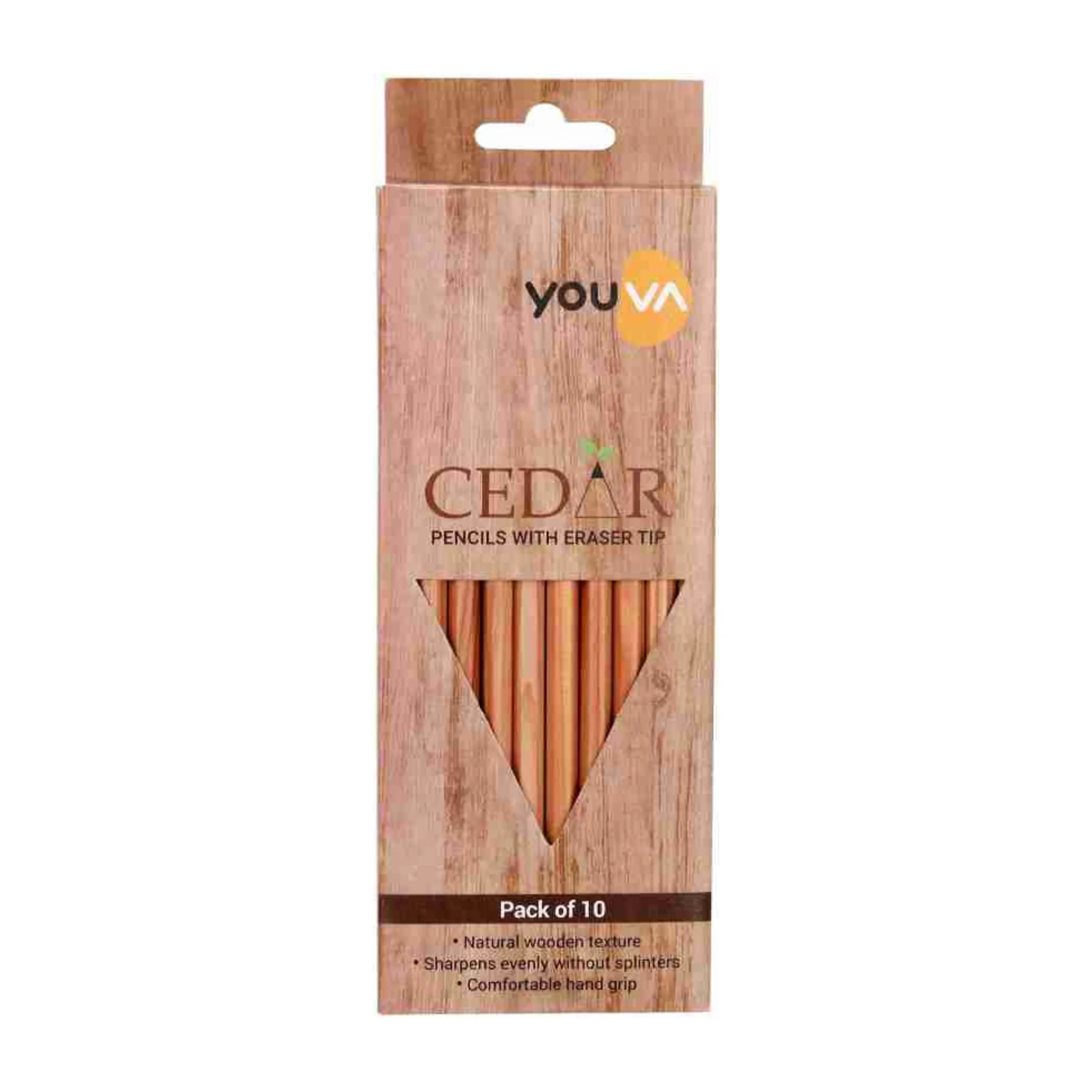 Navneet Youva Cedar Pencils With Eraser Tip (1 Pack of 10 Pencils)