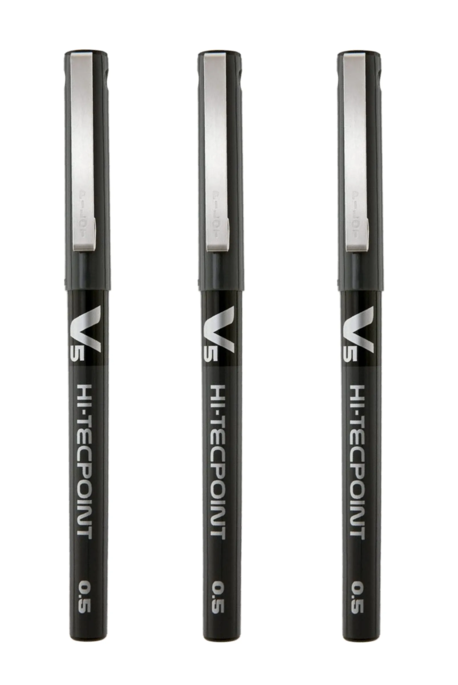 PILOT HI-TECPOINT V5 PEN, BLACK ,PACK OF 3