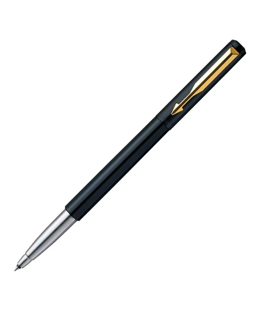 Parker Vector Standard Gold Trim Roller Ball Pen (Pack of 1) Black Body