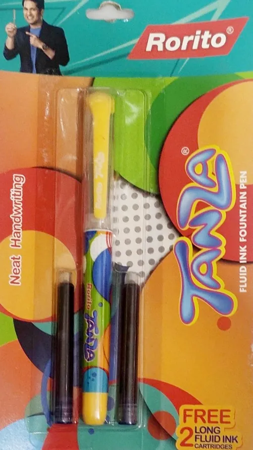 Rorito Tanza Fountain Ink Pen (Blue) (Pack of 1) With free 2 Cartridge