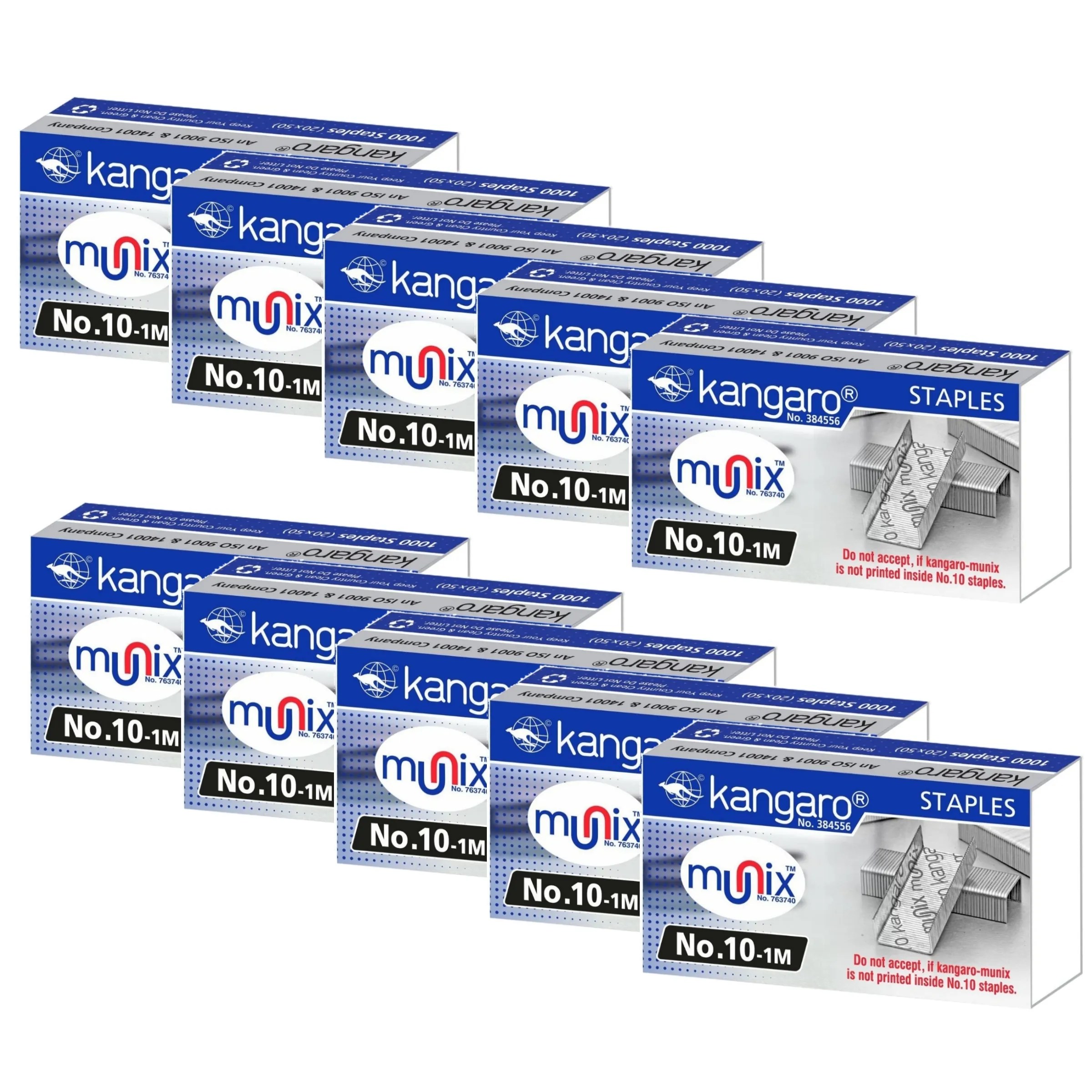 Kangaro No.10-1M Staple Pin (Set of 10 Pack)