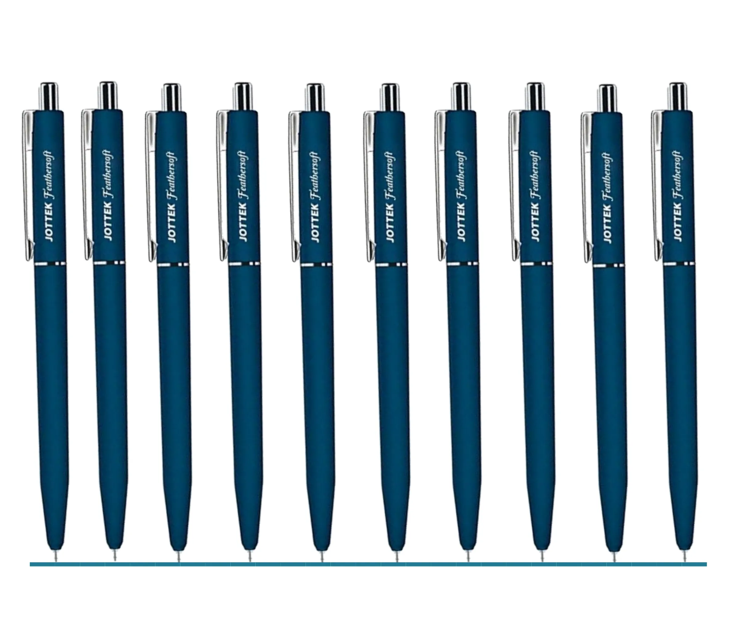 Rorito Jottek Feathersoft Retractable Blue Ball Pen | Set of 10