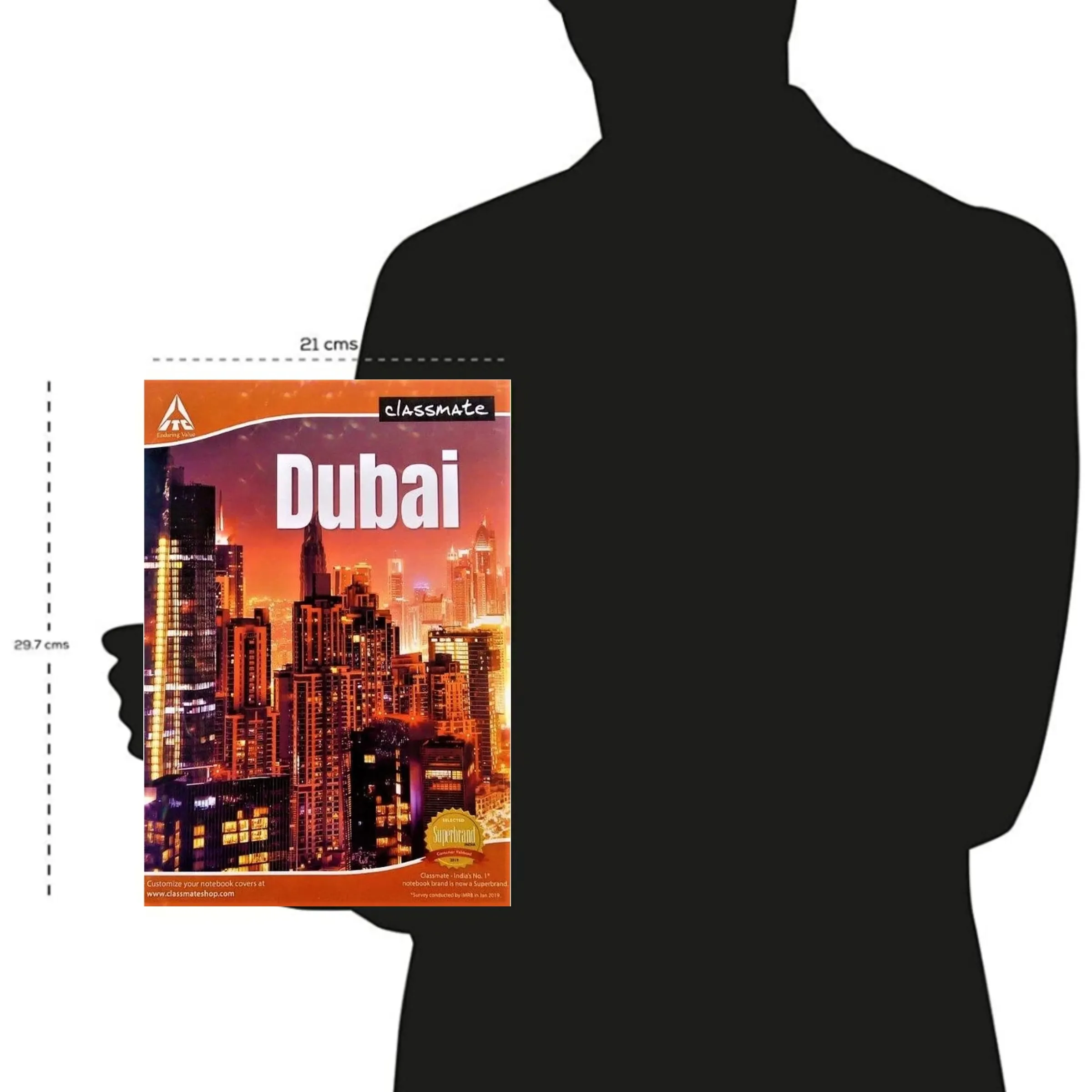 Classmate A4 Size Long Notebook Soft Cover Single Line 29.7X21 cm 172 Pages Pack of 1