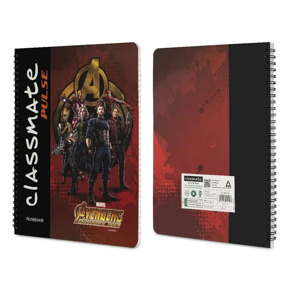 Classmate Pulse Spiral Notebook 26.7 X 20.3 CM Soft Cover Single Line 160 Pages Pack of 1