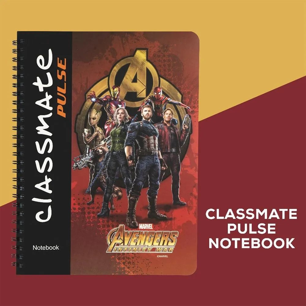 Classmate Pulse Spiral Notebook 26.7 X 20.3 CM Soft Cover Single Line 160 Pages Pack of 1