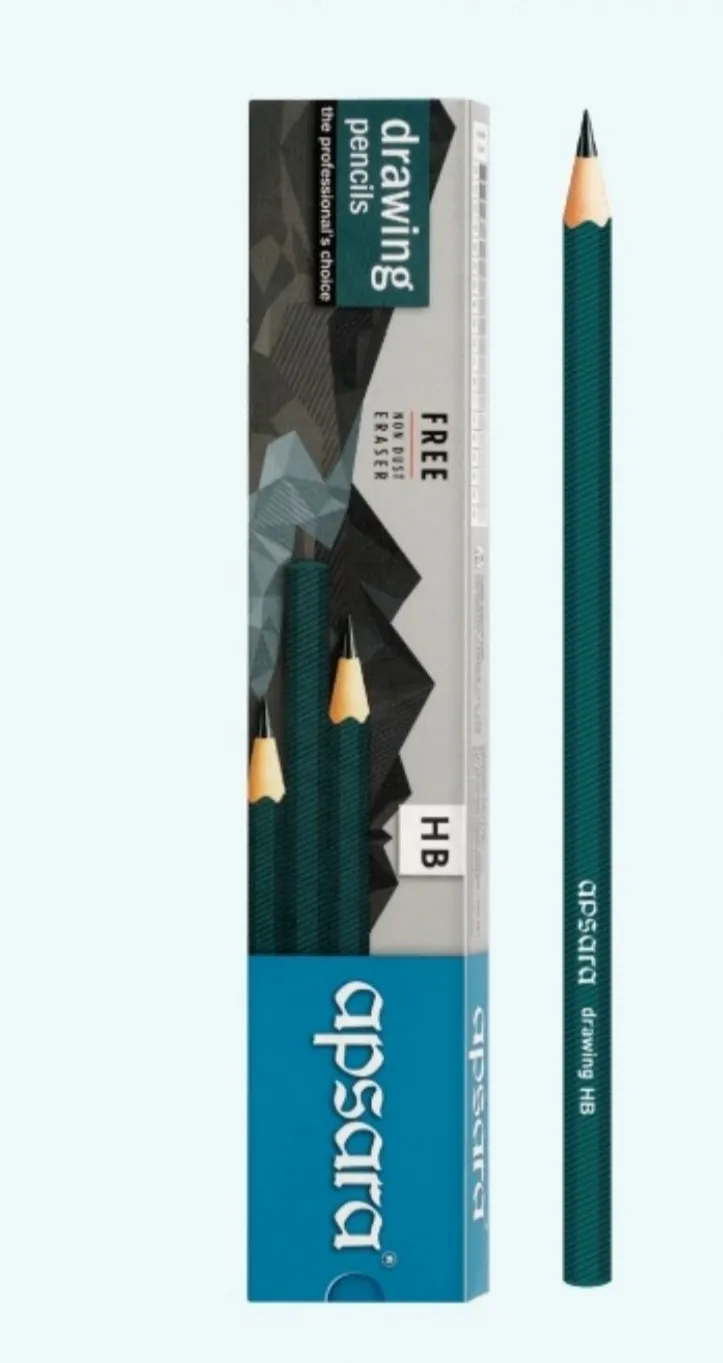Apsara Assorted Drawing Pencils HB, B , 2B, 2B, 4B, 6B Pack of 1 (6 Pencils)