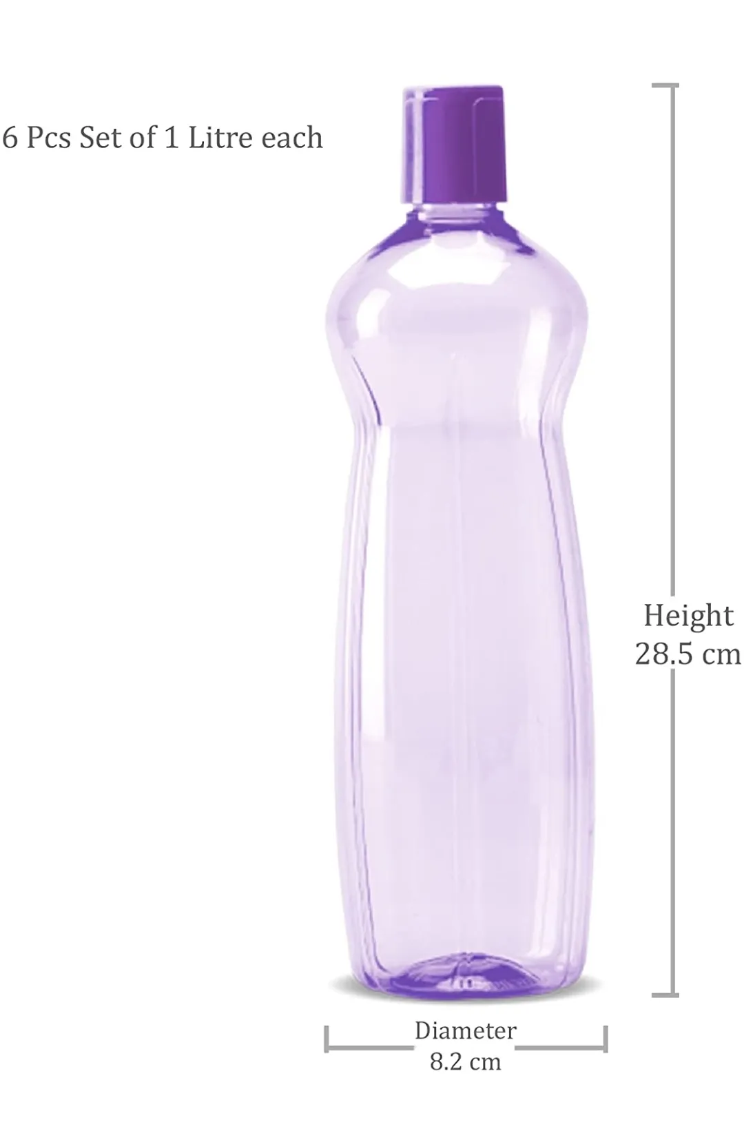 Milton Pacific 1000 Pet Water Bottles Set of 6, 1 Litre Each,