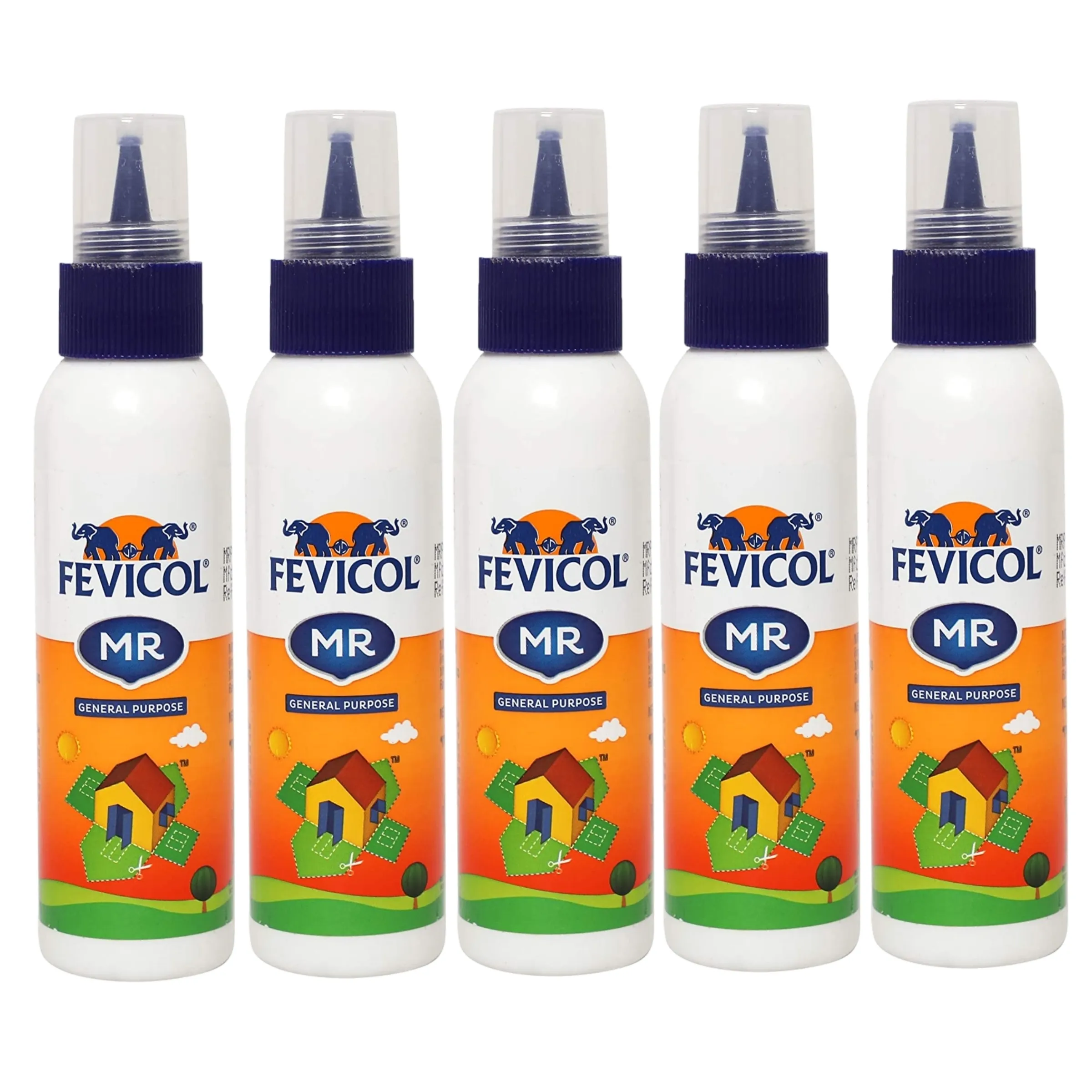FEVICOL MR EASY FLOW SQUEEZE BOTTLE, 105 gm PACK OF 5