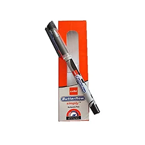 Cello Butterflow Simply Black Ball Pen  Black Pen Pack of 10 Pens