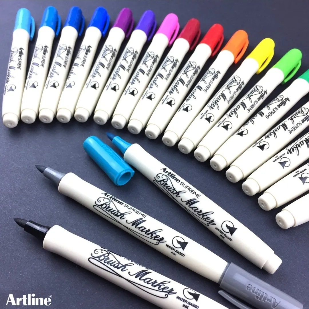 Artline Supreme Brush Marker Pen Red Colour Marker Pack of 1