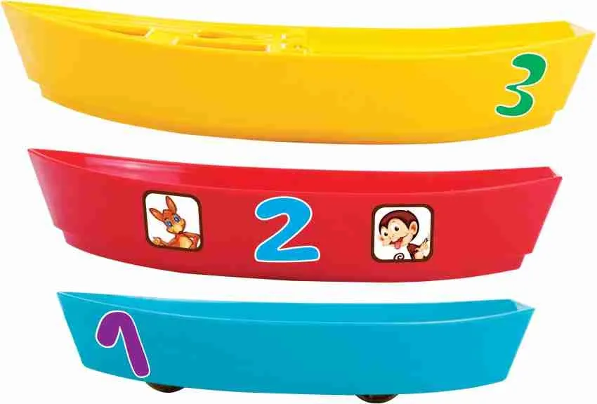 Funskool Giggles Stack A Boat Multi Colour 4 in 1 Fun Stack Sort Push Pull Boat