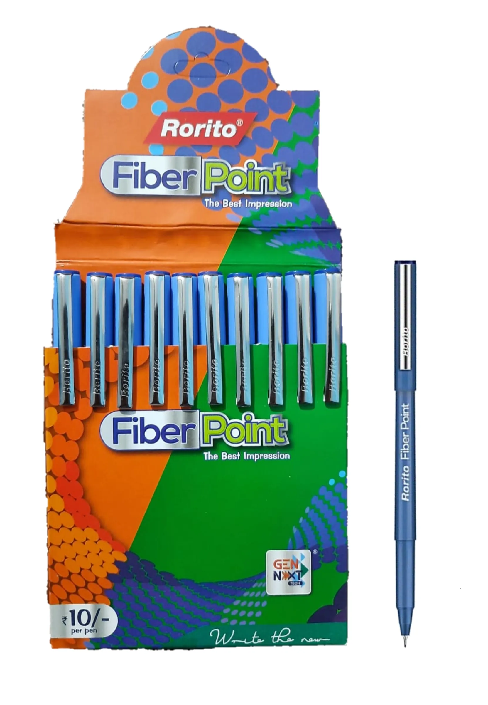 Rorito Fiber Point Blue Pilot Pen Pack of 10