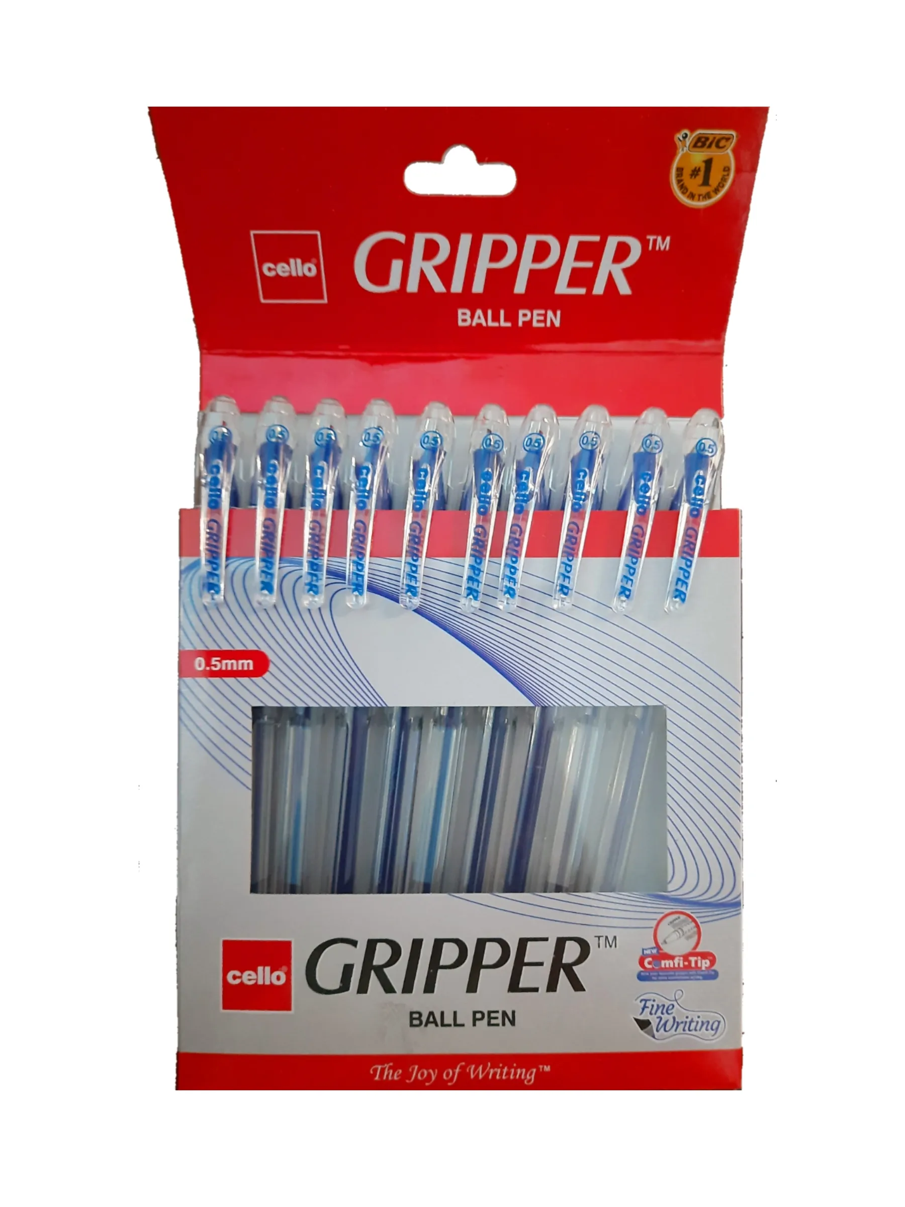 Cello Gripper Ball Point Pen Blue 1 Pack of 10 Pens