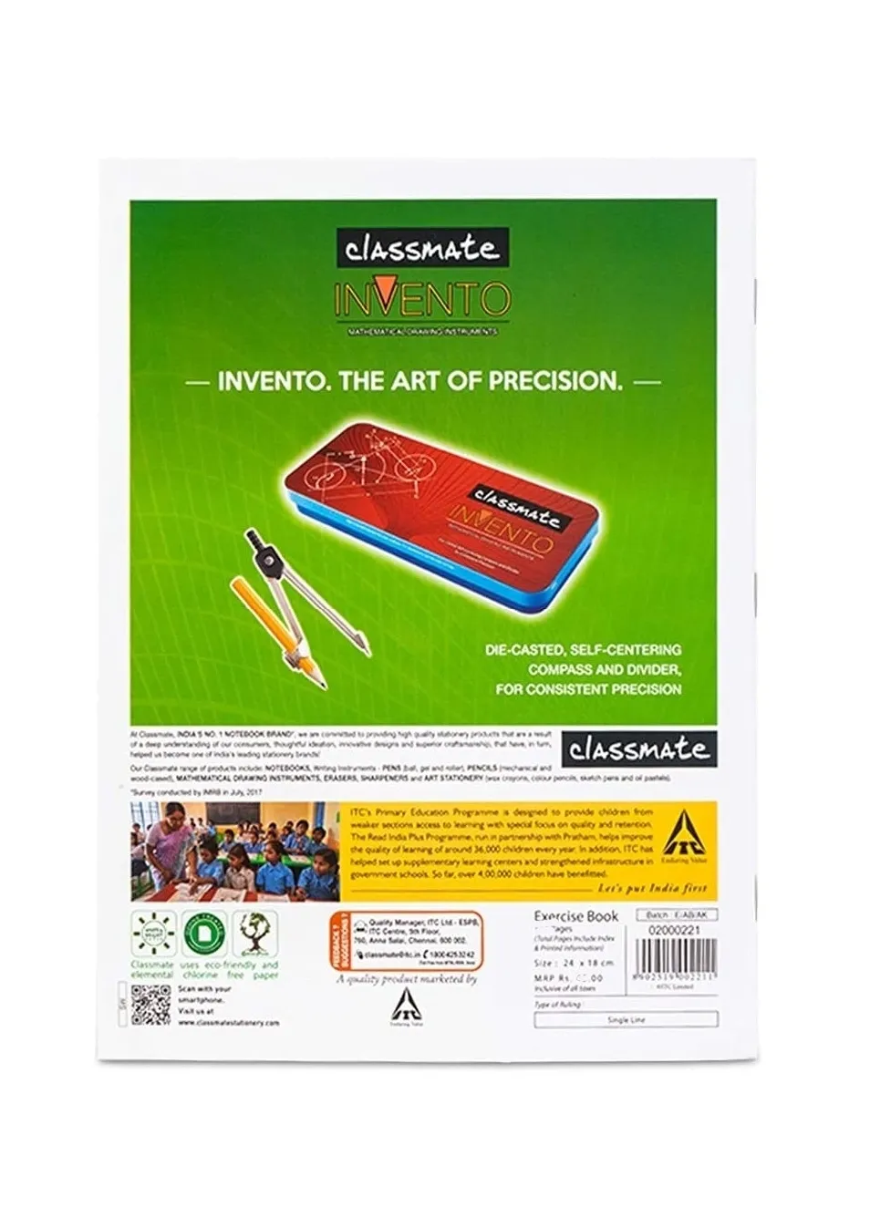 Classmate Hindi Notebook Soft Cover Single Line 120 Pages 24X18 CM Pack of 1
