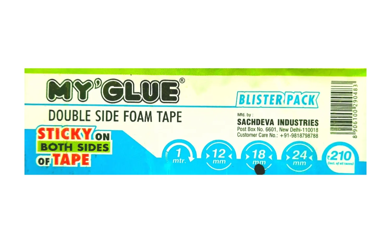 MY GLUE MULTI-PURPOSE DOUBLE-SIDED MOUNTING FOAM TAPE (18 MM X 5 YARDS, PACK OF 16)