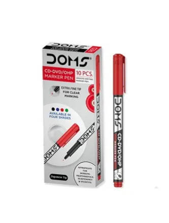 Doms CD- DVD/OHP Marker Pen, Red Color, Pack of 1