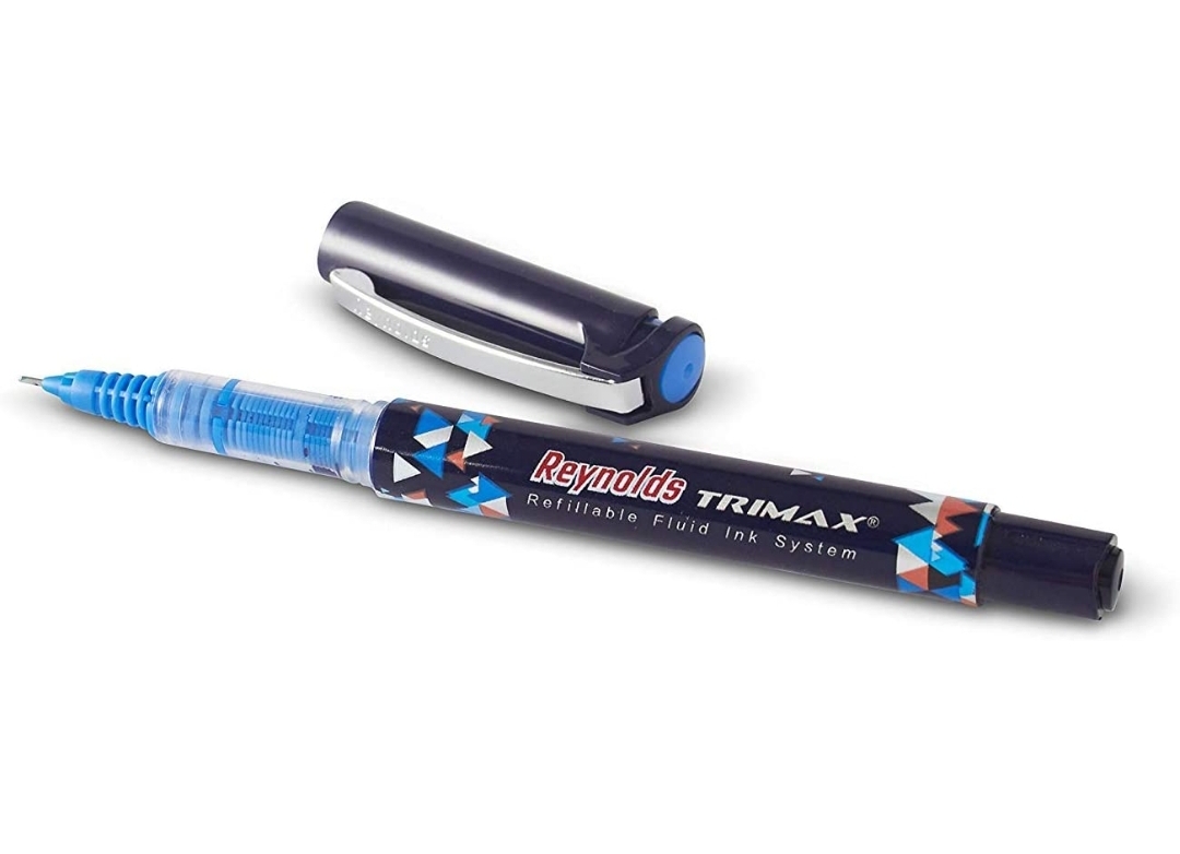 REYNOLDS Trimax Pen With Free Reynolds Glue Stick (Blue Ink) - Pack of 1