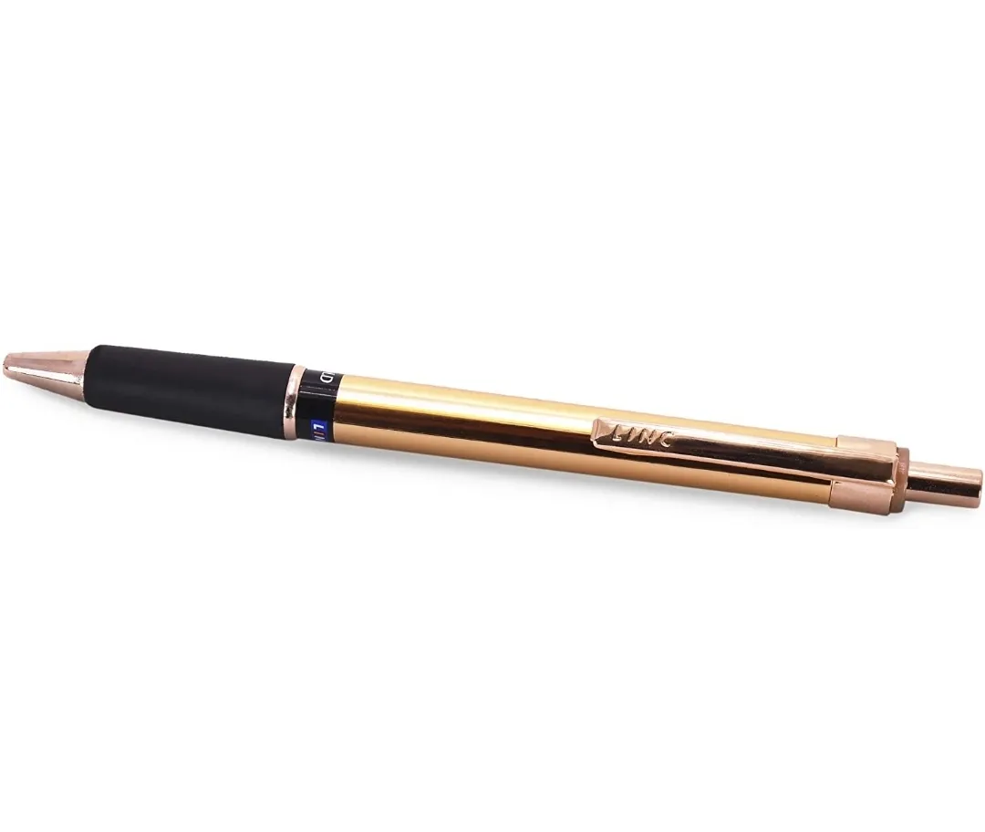 Linc Signetta Gold Ball Pen ,Blue Pen, 0.7 MM, Pack of 1 Pen