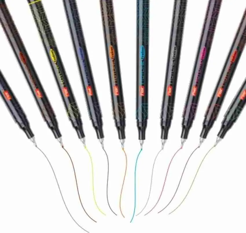 Flair Hotline Fine Liner Micro Tip Stick Pen 1 Pack of 10 Assorted Colour Pen