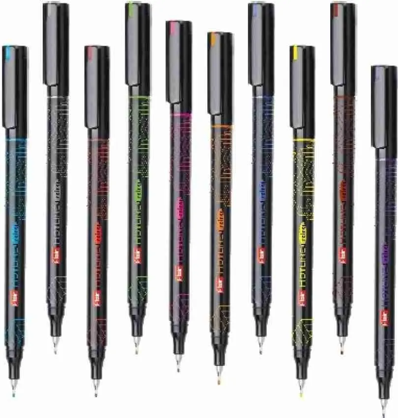 Flair Hotline Fine Liner Micro Tip Stick Pen 1 Pack of 10 Assorted Colour Pen