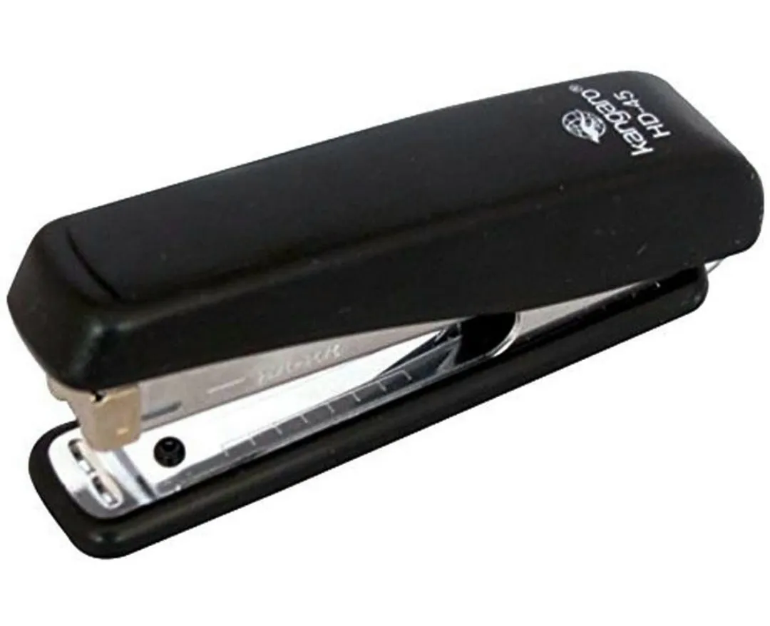 Kangaro HD-45 Stapler With 4 Packets of Staple Pin 24/6-1M Heavy Duty Steel Component With Plastic Body Combo Pack