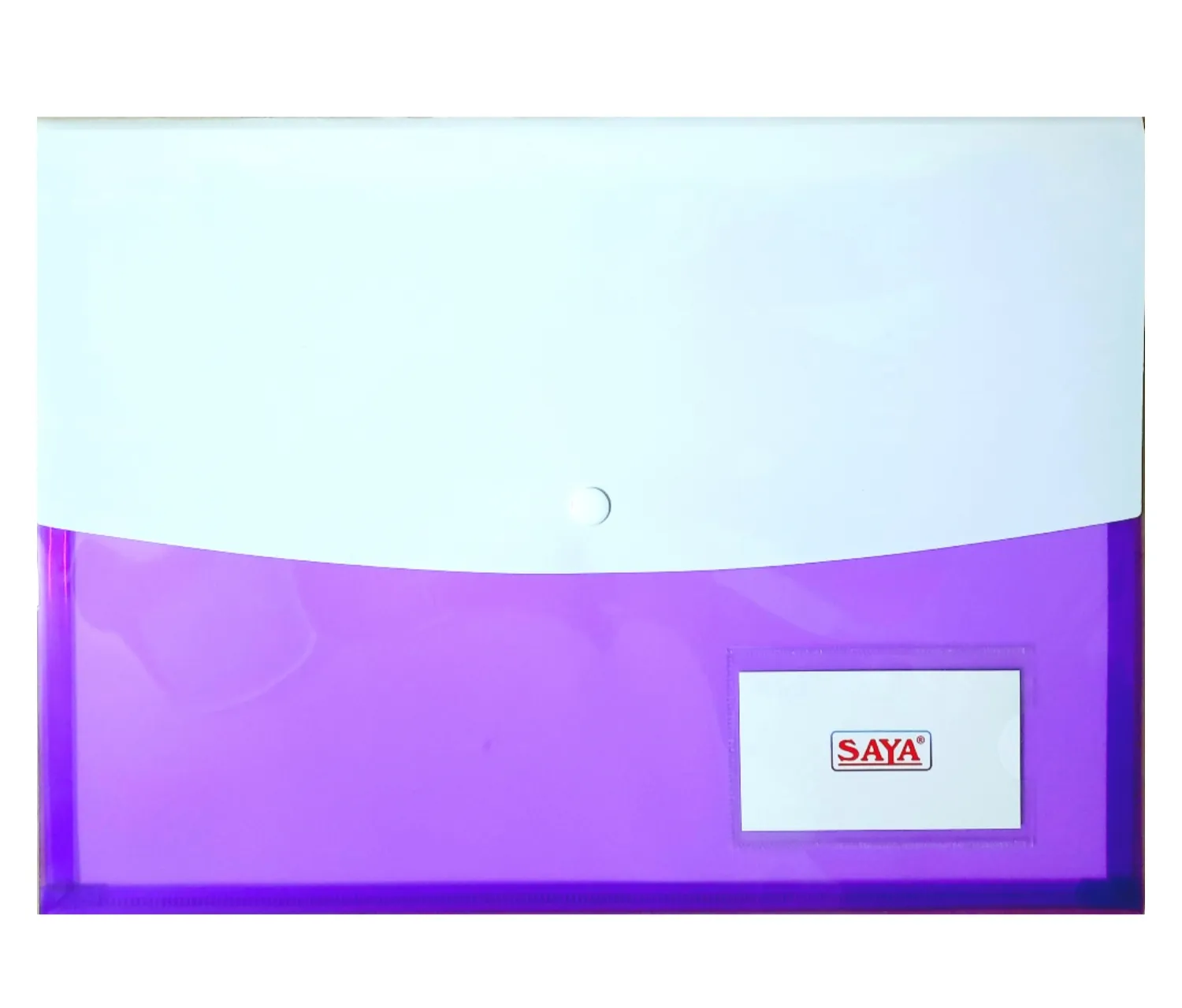 Saya Double Pocket, Clear Bag, Expandable,SY- 319, Purple, Pack of 1