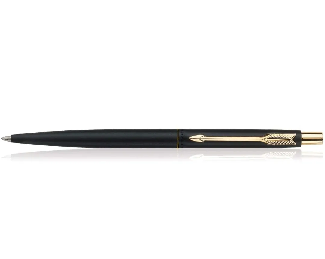 Parker Classic Matte Black Gold Trim Ball Pen (Pack of 1)
