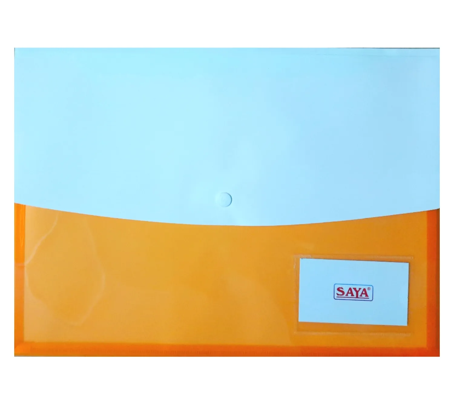 Saya Double Pocket, Clear Bag, Expandable, Orange (SY- 319) Pack of 1
