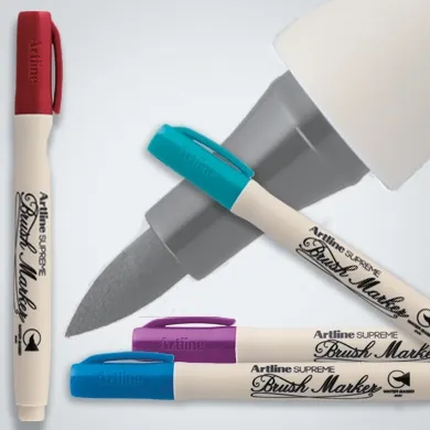 Artline Supreme Brush Marker Pen Green Colour Marker Pack of 1