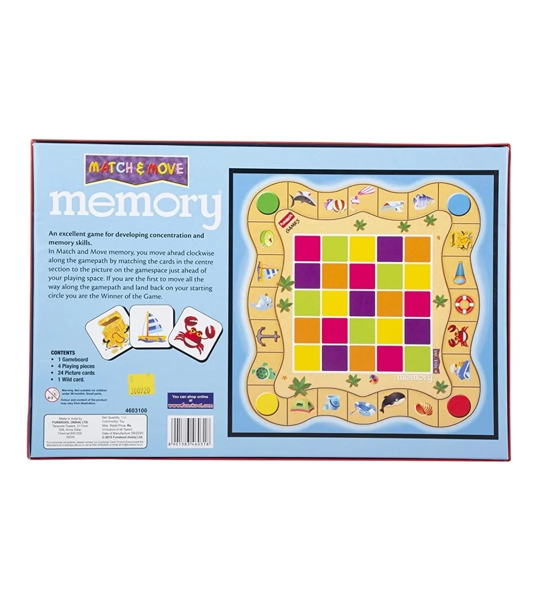 Funskool Match and Move Memory Game MultiColour