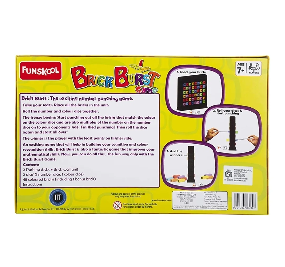 Funskool Brick Burst Game Multi Colour