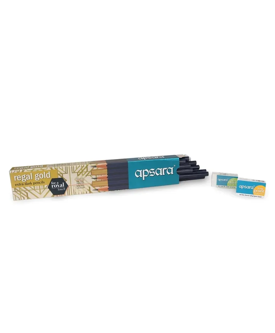 Apsara Regal Gold Extra Dark Pencils, 1 Packs of 10 Pencils