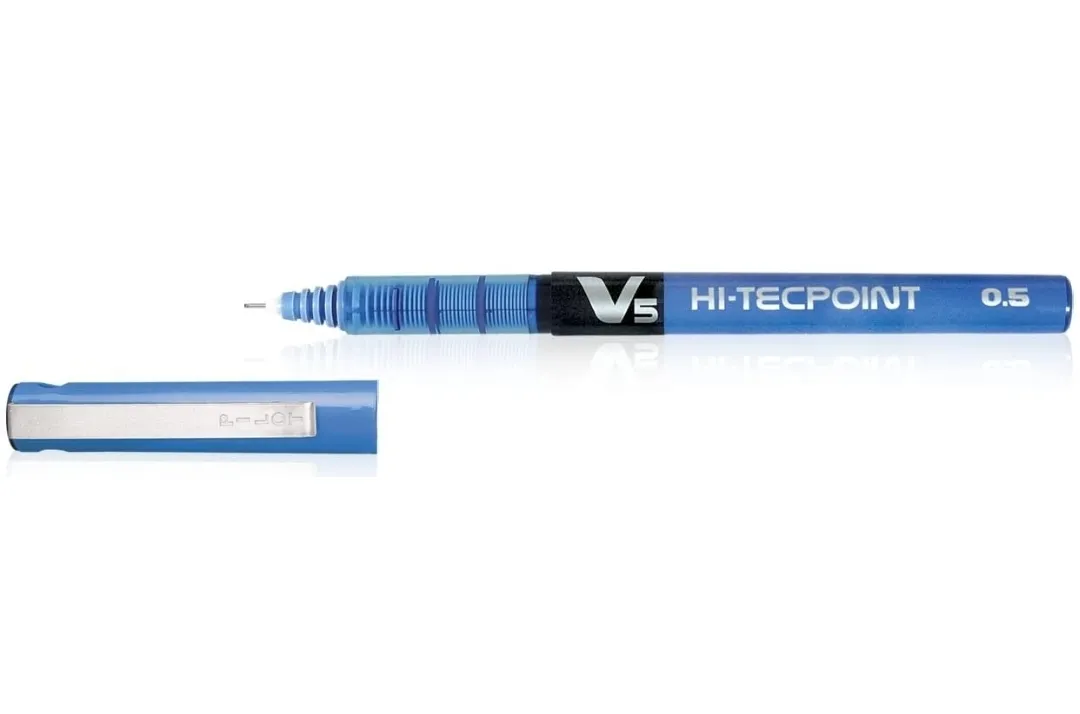 PILOT HI-TECPOINT V5 PEN, BLUE ,PACK OF 3