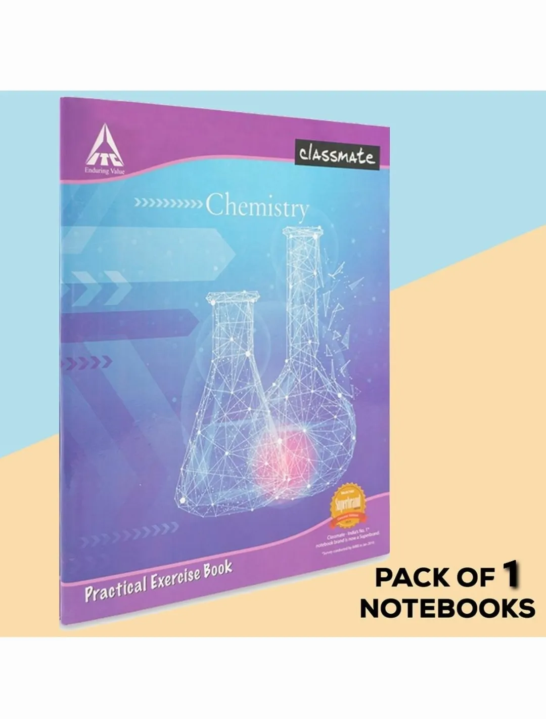 Classmate Chemistry Practical Notebook Hard Cover 108 Pages Single Line/ Blank 26.5X21.5 cm Pack of 1