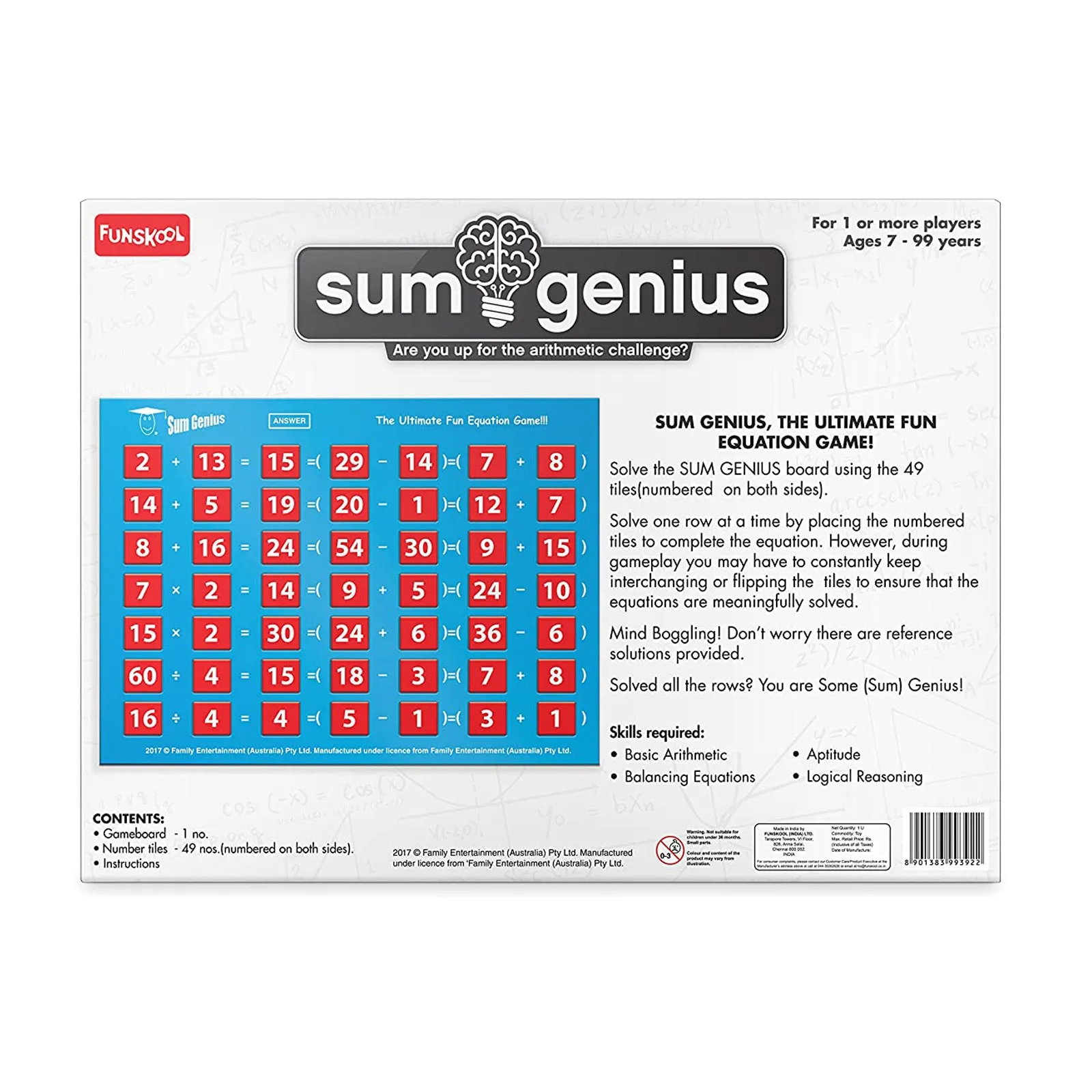 Funskool Sum Genius Ultimate Fun Equation Game