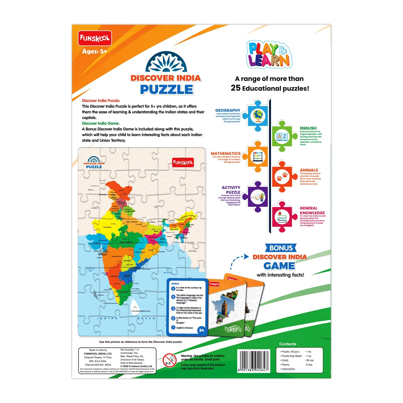 Funskool Discover India Puzzle 40 Pcs Puzzle