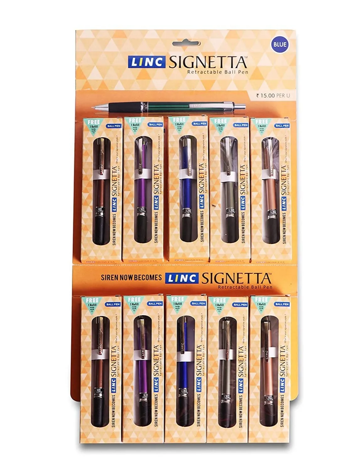 Linc Signetta Ball Point Pen - Blue (Pack of 10)
