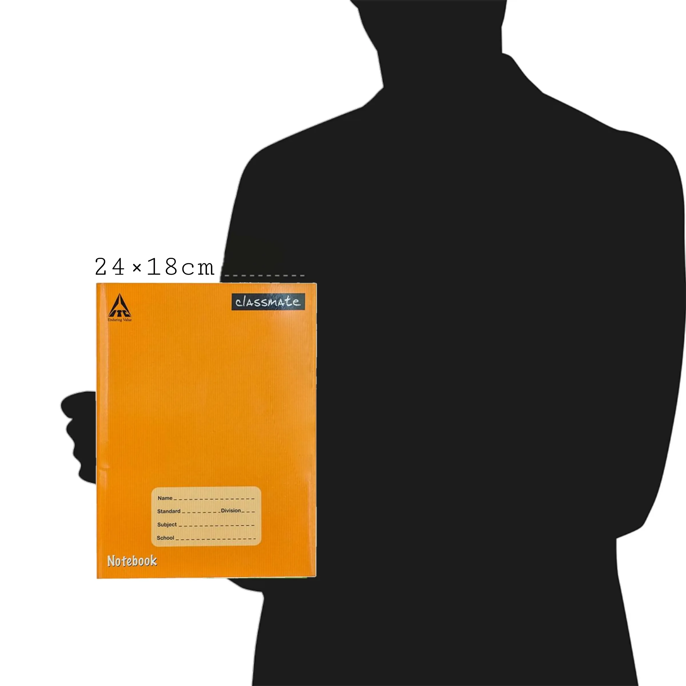 Classmate English Notebook Soft Cover Four Line With Gap Inter Leaf 120 Pages 24X18 Cm Left page blank Pack of 1