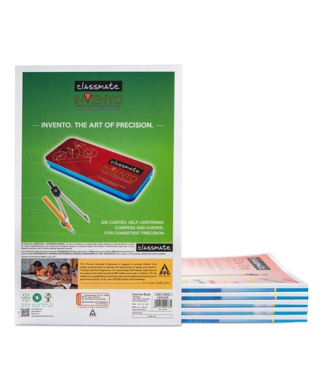 Classmate Long Notebook Single Line 160 Pages 27.2X16.7 cm Hard Cover Pack of 1