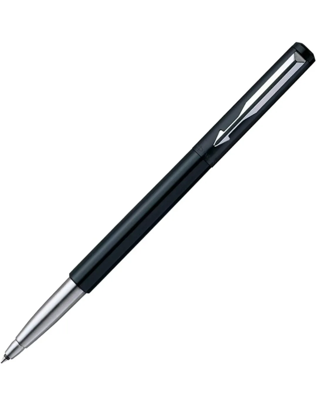 Parker Vector Standard Chrome Trim Roller Ball Pen (Pack of 1) Black Body