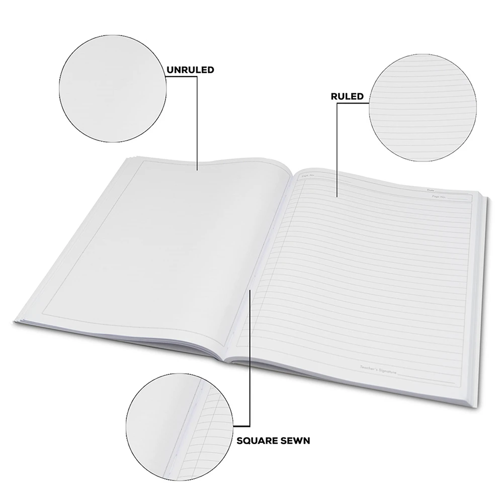 Classmate Practical Notebook Single Line/ Blank Hard Cover 108 Pages 26.5X21.5 cm Pack of 1