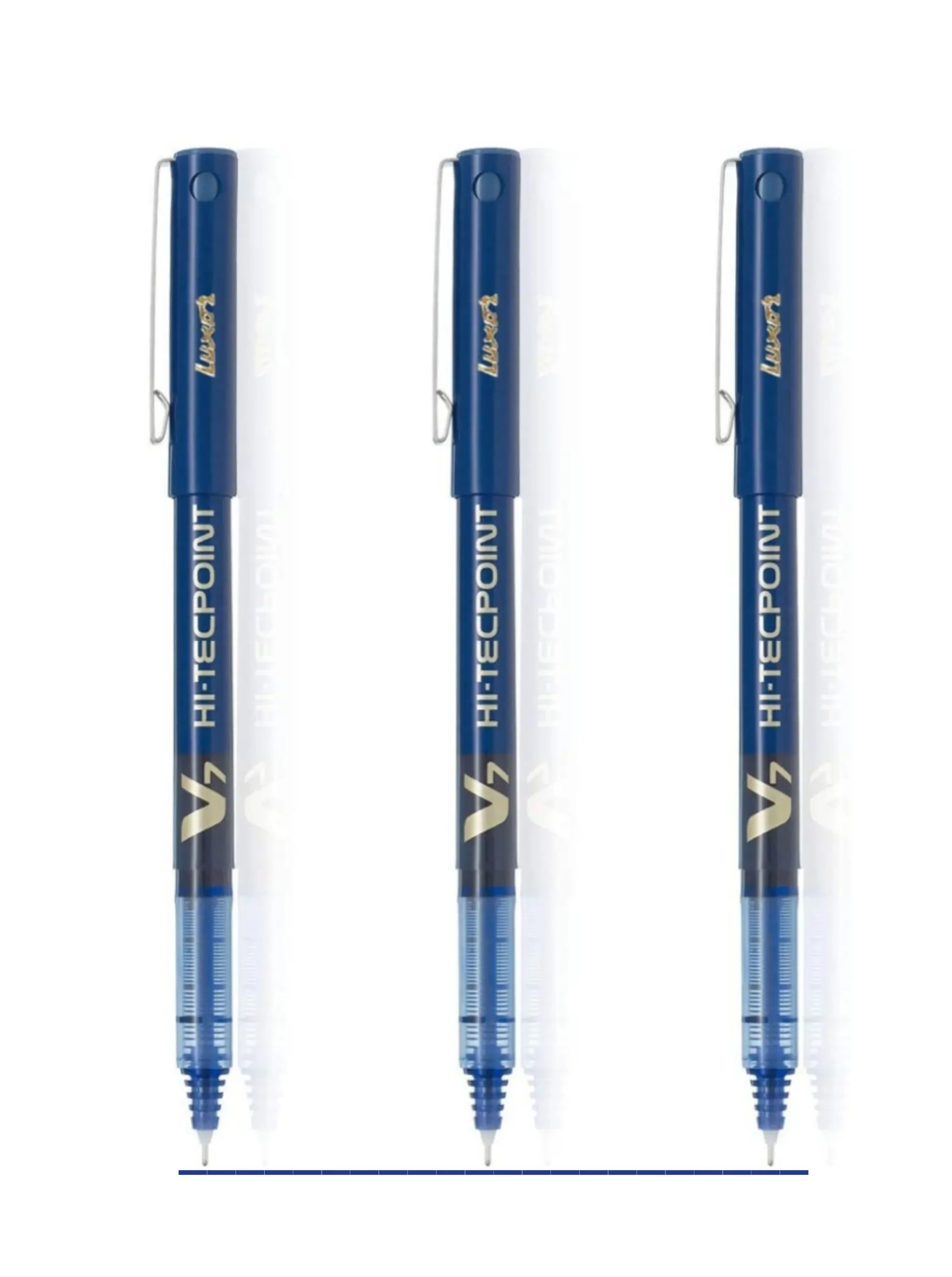 PILOT V7 LIQUID INK ROLLER BALL PEN - BLUE BODY, BLUE INK, 0.7 mm Pack of 3