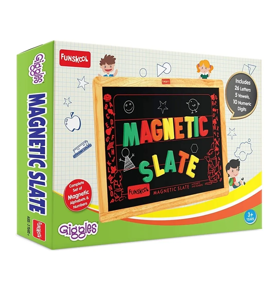 Funskool Giggles Magnetic Slate Complete Set of Alphabets and Numbers