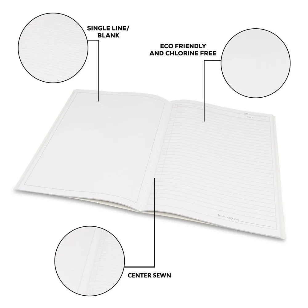 Classmate Chemistry Practical Notebook Hard Cover 108 Pages Single Line/ Blank 26.5X21.5 cm Pack of 1