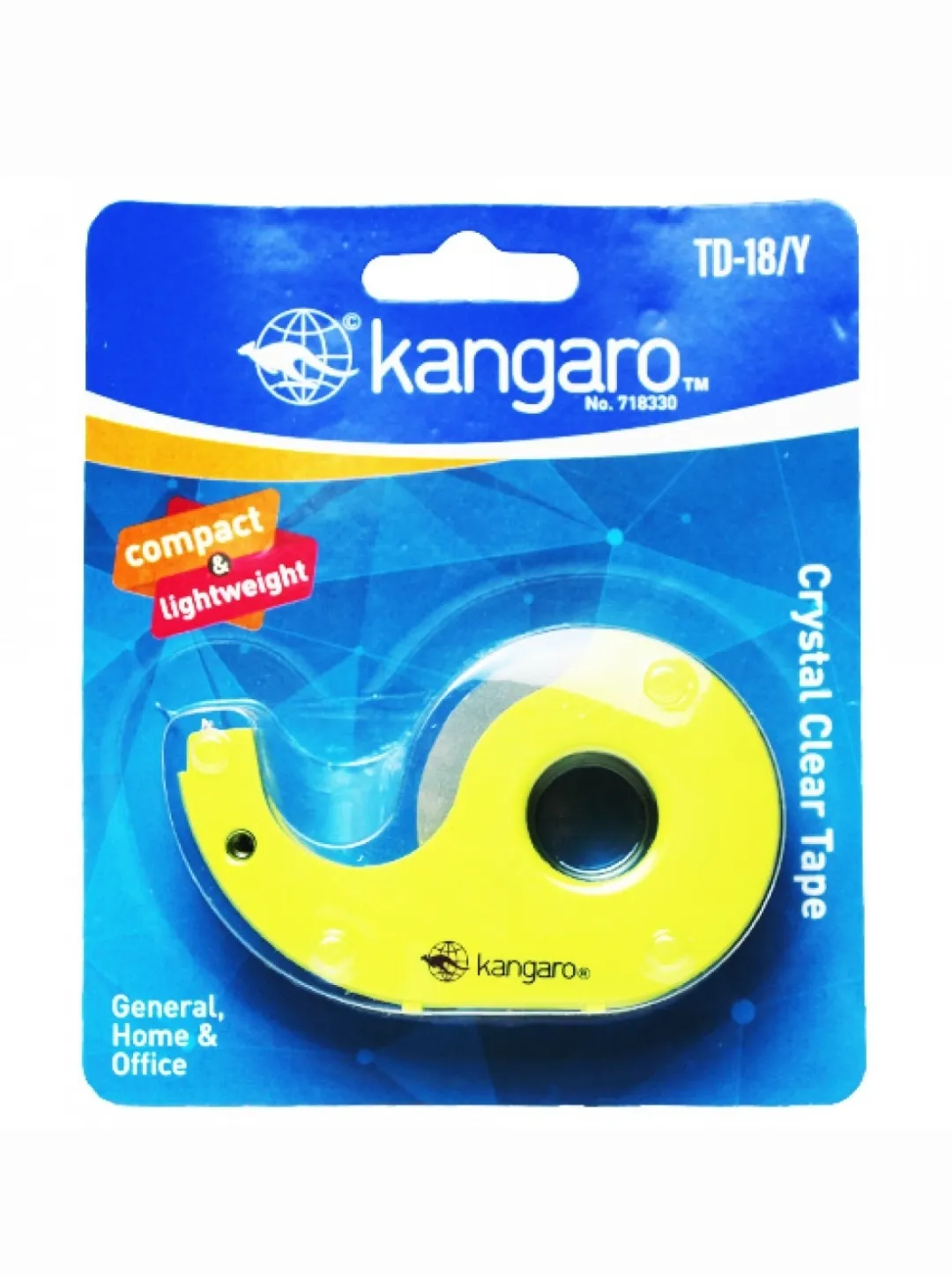 Kangaro Tape Dispenser TD-18/Y  Compact & Light Weight Pack of 1